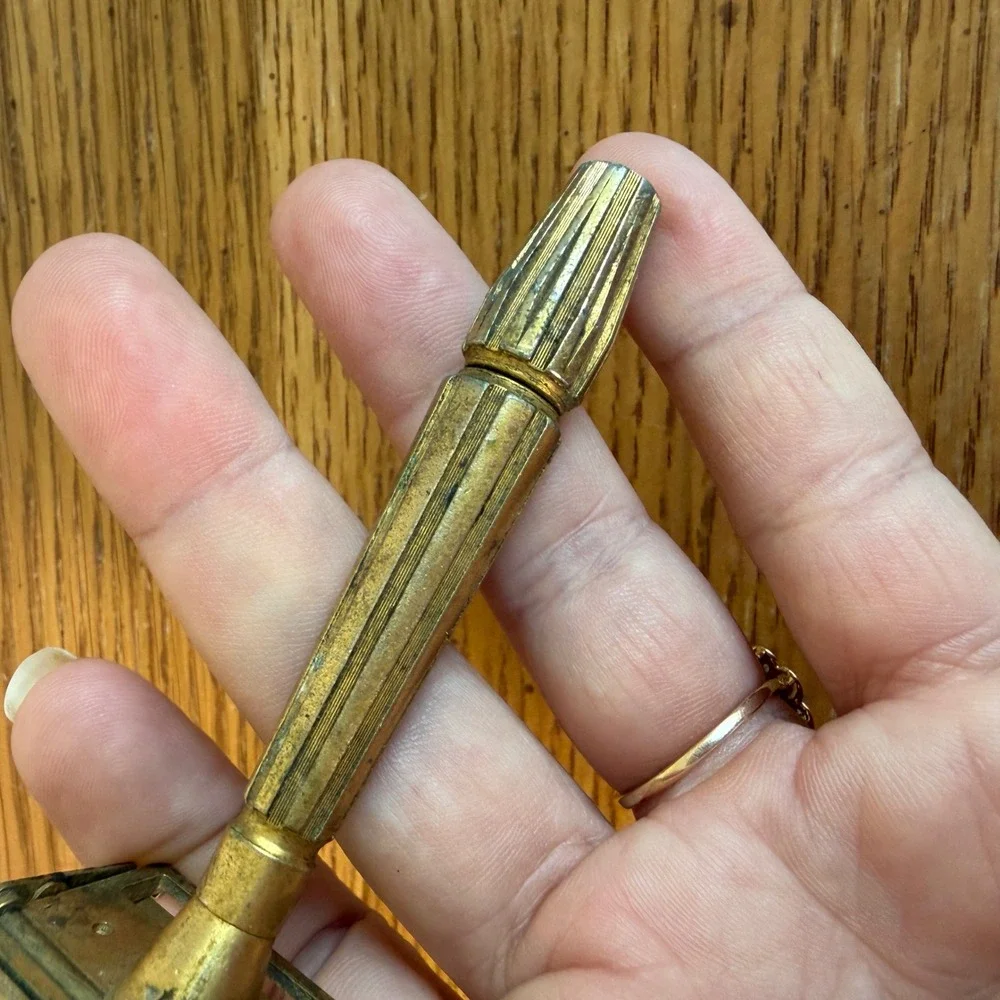 Vintage GEM Micromatic Gold Tone Opening Safety Razor Shaving Tool Retro Shaver